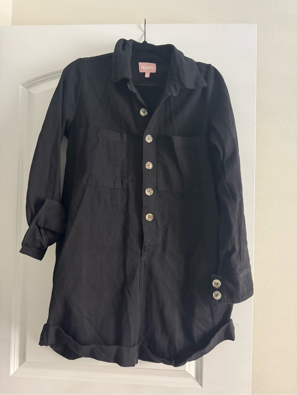 Show Me Your MuMu Black Button-Front Jumpsuit Romper